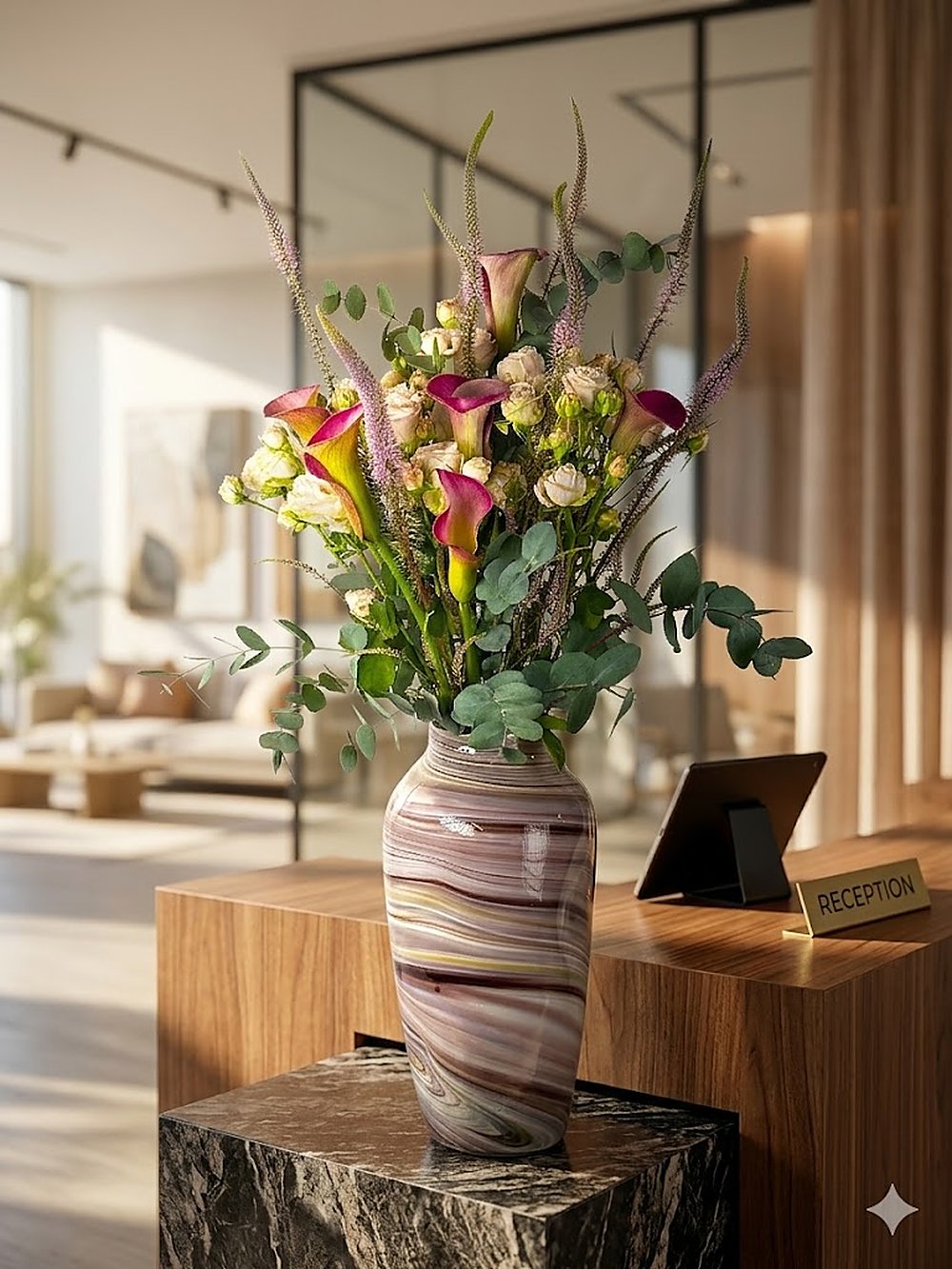 Arbor – Detailansicht Büro-Blumenarrangement