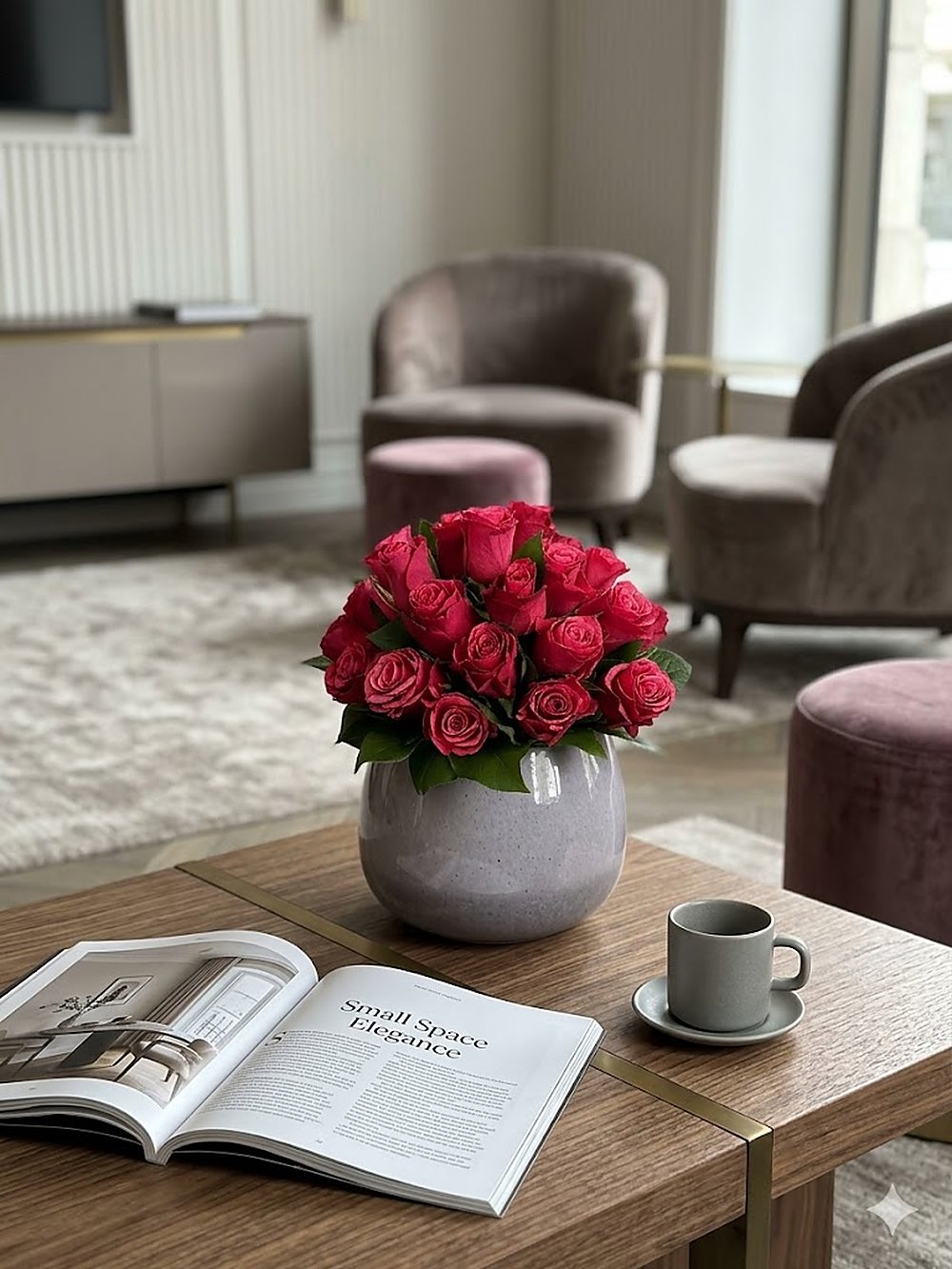 Lumis – Detailansicht Büro-Blumenarrangement